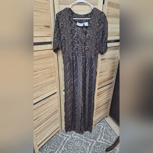 Vintage Passports By Pier 1 Black Bohemian 1 Pc Romper Jumpsuit Paisley Large